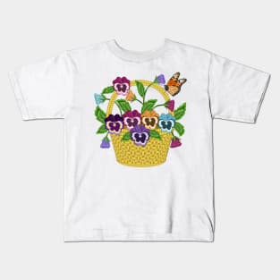 Floral Basket Kids T-Shirt